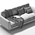 Elegant Meridiani Louis Up Sofa 3D model small image 5