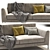 Elegant Meridiani Louis Up Sofa 3D model small image 8