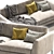 Elegant Meridiani Louis Up Sofa 3D model small image 9