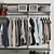 Wall-Mounted Wardrobe System, Hangers 3D model small image 2