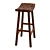 Leather Woven Basket Stool 3D model small image 3