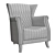 Vintage Style Brown Armchair - Coak Wood & Faux Leather 3D model small image 7