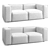Retro Gray Sofa "Karo 3D model small image 3