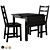 Nordviken Dining Set Black Modern 3D model small image 1