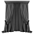 Elegant Curtains Set, Grey Floral 3D model small image 2