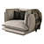 Elegant Allure Compact Armchair 3D model small image 1