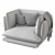 Elegant Allure Compact Armchair 3D model small image 6