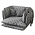 Elegant Allure Compact Armchair 3D model small image 7