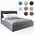 Elegant Velvet Upholstered Lift Storage Bed 3D model small image 1