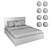 Elegant Velvet Upholstered Lift Storage Bed 3D model small image 3