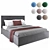 Elegant Velvet Upholstered Lift Storage Bed 3D model small image 4