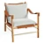 Stylish Leather Sling Armchair 3D model small image 1
