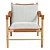Stylish Leather Sling Armchair 3D model small image 5
