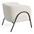 Scandinavian-inspired Barrel Back Accent Chair 3D model small image 2