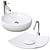 Designer Sink Set v002 3D model small image 1