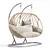Double Hanging Chair Set - Grey & Cream 3D model small image 3