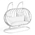 Double Hanging Chair Set - Grey & Cream 3D model small image 6