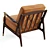  Midcentury Leather Accent Chair 3D model small image 3
