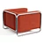 Modern Upholstered Arm Chair 3D model small image 2