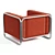 Modern Upholstered Arm Chair 3D model small image 3