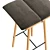 Oak Counter Stool with Cushion 3D model small image 5
