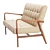 Retro Mid Century Leather Sofa 3D model small image 4