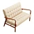 Retro Mid Century Leather Sofa 3D model small image 5