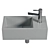 Compact Solid Surface Hand Wash Basin 3D model small image 2