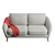 Rounded Frame Sofa Plush Reversible 3D model small image 3