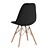 Modern Fabric Chair with Wooden Legs 3D model small image 3