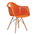 Modern Plastic Chair with Wooden Legs 3D model small image 1