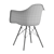 Modern Plastic Chair with Wooden Legs 3D model small image 4