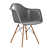 Modern Plastic Chair with Wooden Legs 3D model small image 7