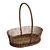 Handmade Natural Wicker Basket 3D model small image 1