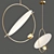 Golden White Acrylic Metal Pendant 3D model small image 2