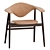 Modern Masculo Wood Dining Chairs 3D model small image 6