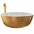 Luxury Round Gold Freestanding Bathtub 3D model small image 1