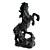 Dark Metal Horse Sculpture 3D model small image 1