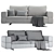 Contemporary 3-Seater Sofa Collection 3D model small image 2