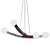 Burgundy & Ivory Pendant Light 3D model small image 1