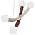 Burgundy & Ivory Pendant Light 3D model small image 5