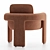 Artisan Henna Accent Chair 3D model small image 4