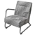Vintage Iron Leather Armchair Brown 3D model small image 7