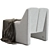 Sleek Bouclé Macintosh Chair 3D model small image 4