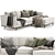 Modern Timber Olio Sectional Sofa 3D model small image 3