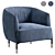 Luxury Chic Armchair Diga Nicoline 3D model small image 2