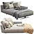 Modern Flexform Chaise Lounge 3D Model 3D model small image 2