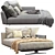 Modern Flexform Chaise Lounge 3D Model 3D model small image 4