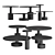 Baxter Pilar Coffee Tables Set 3D model small image 3