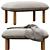 Sleek Brick QT Ottoman Glam 3D model small image 2